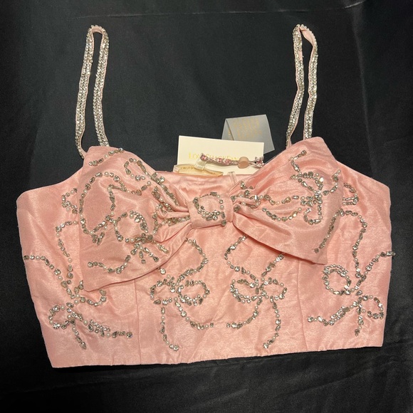 Loveshackfancy Arlitta Bow Crop Top | Color: Pink, Size:8 - Picture 4 of 15